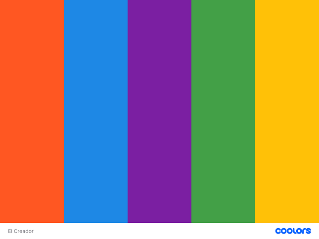 Colores principales y secundarios para el branding del arquetipo Creador