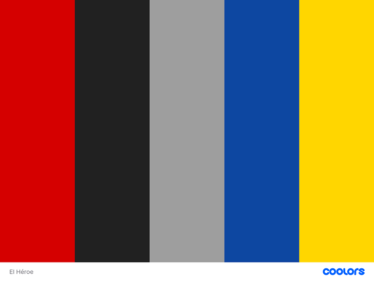 Colores principales y secundarios del arquetipo El Héroe
